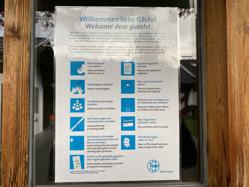 COVID sign in Germany