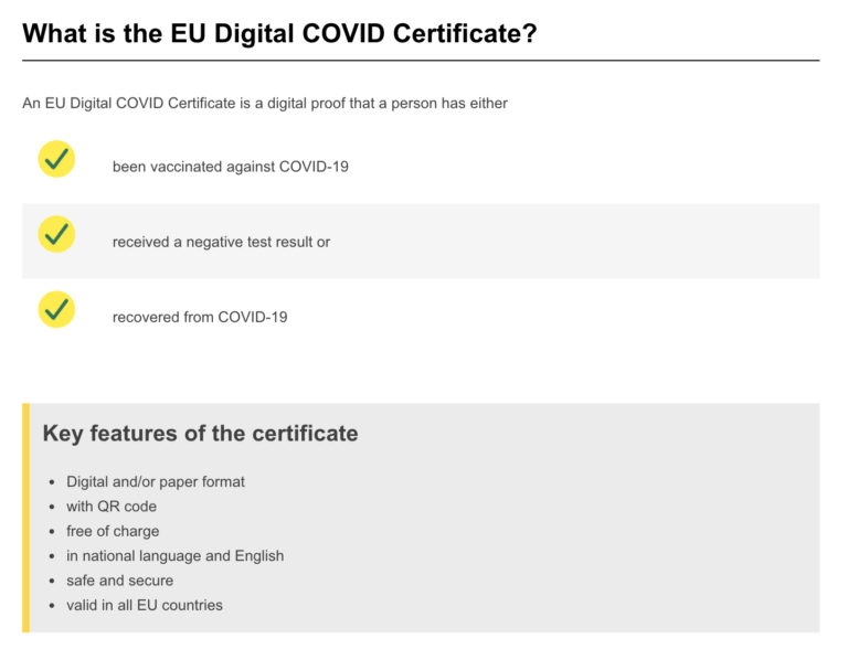 Digital Green Pass? Health Pass? How to Get a COVID19 Pass for Europe