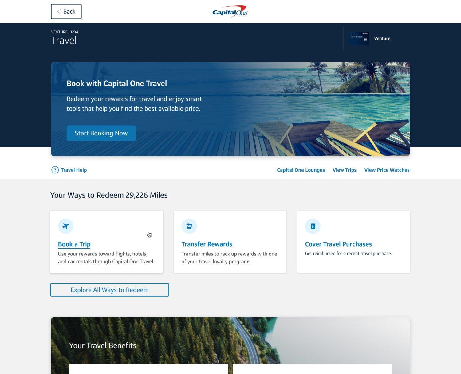 capital one travel portal