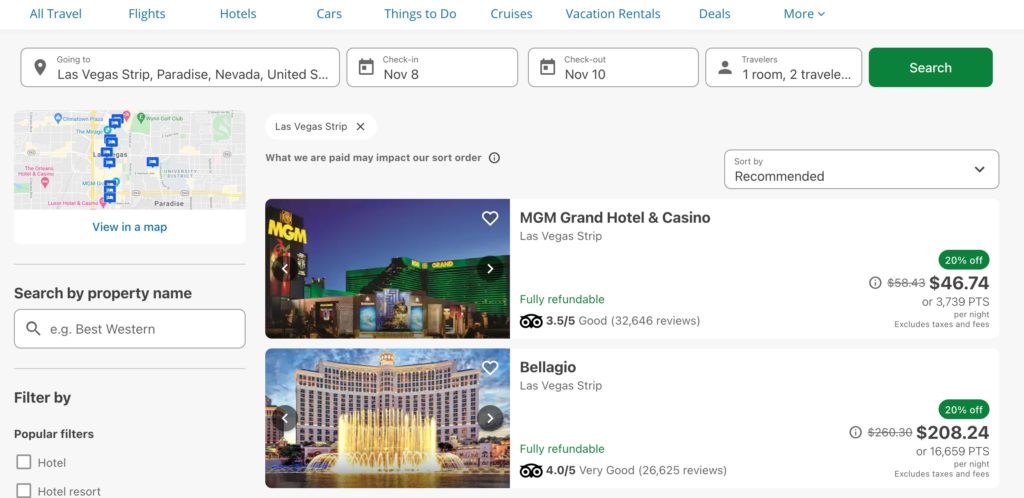 Chase Sapphire Preferred Hotel Credit