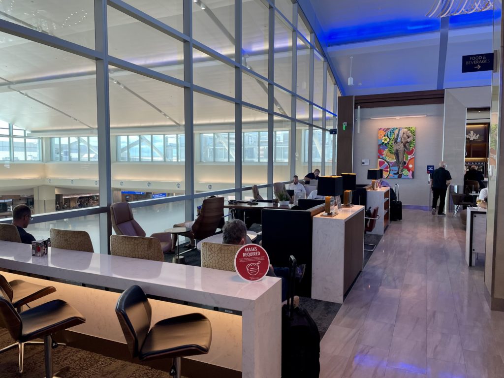 Delta Sky Club Fort Lauderdale seating