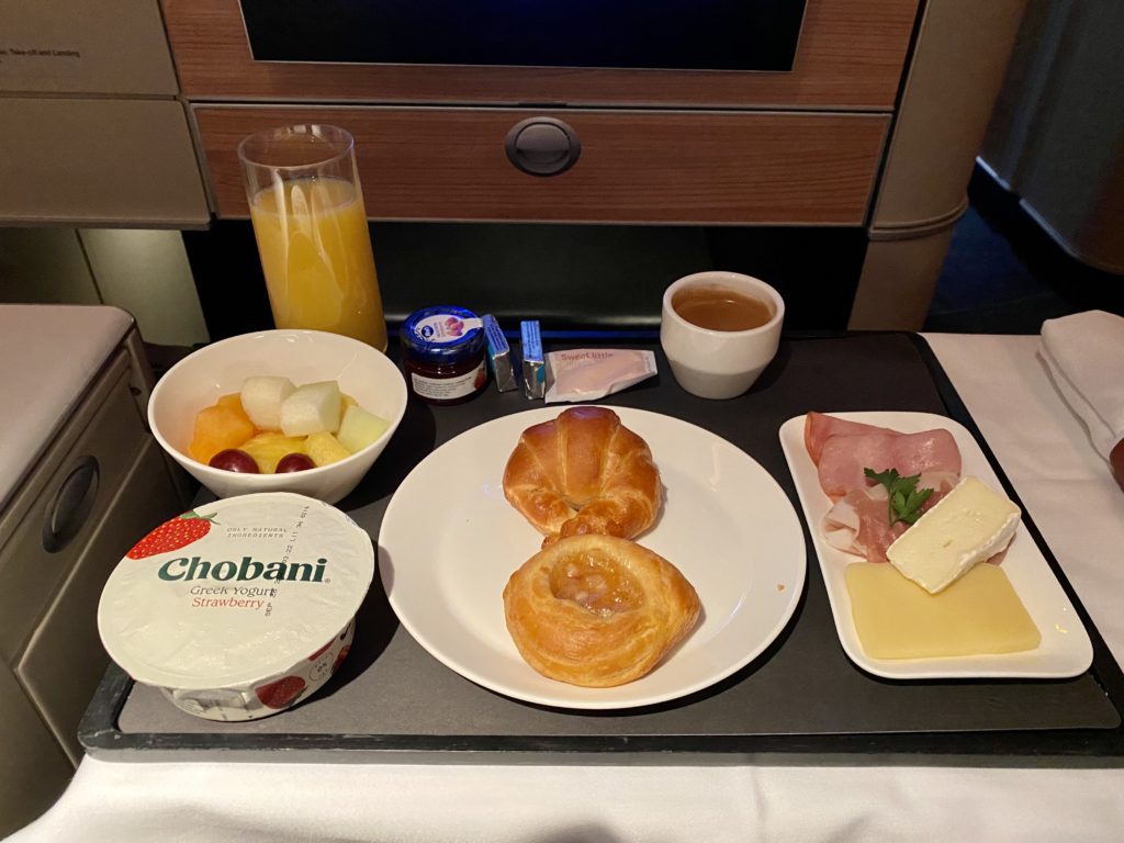 swiss business class breakfast