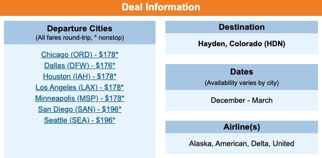 Steamboat Springs flights