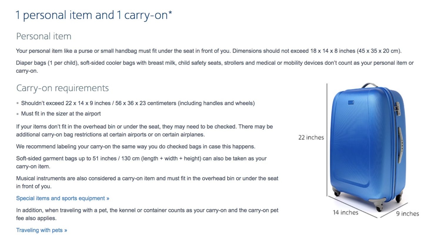 american airlines personal item weight limit