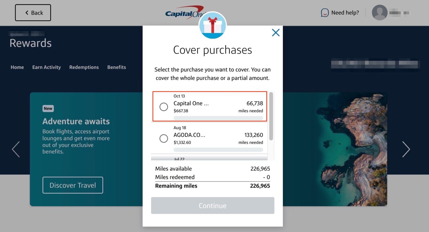 capital one purchase eraser