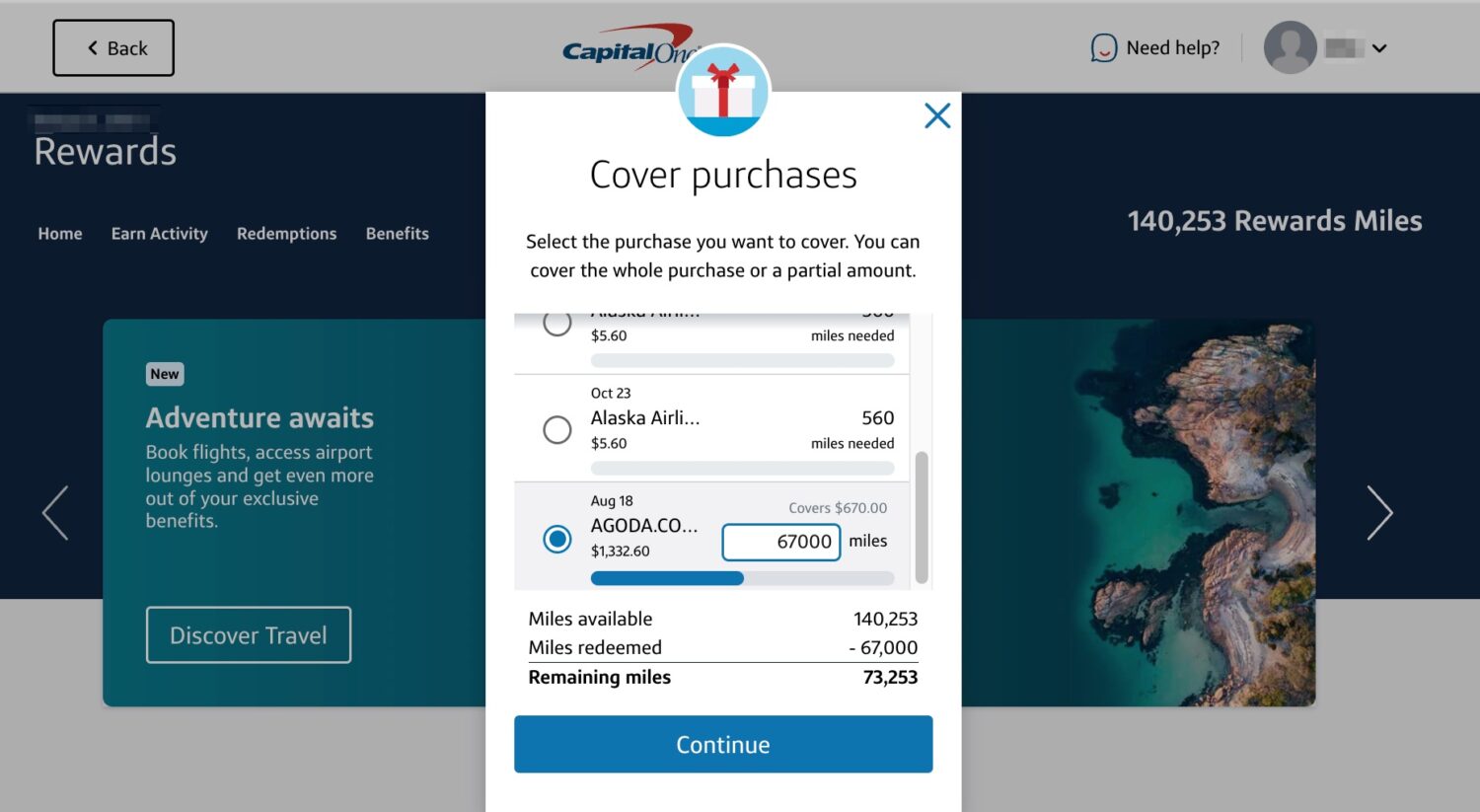 capital one travel purchases