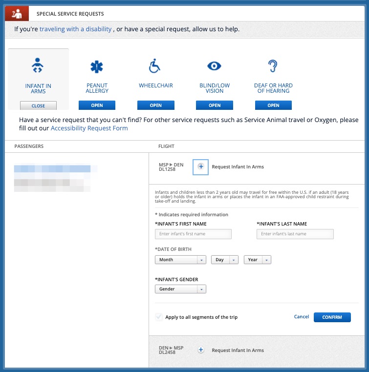 delta infant travel page