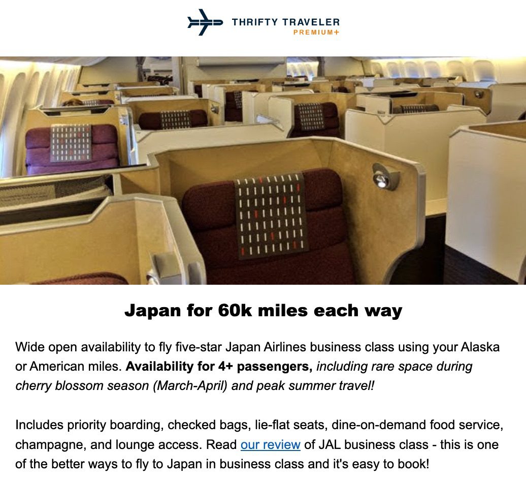 japan airlines business class deal