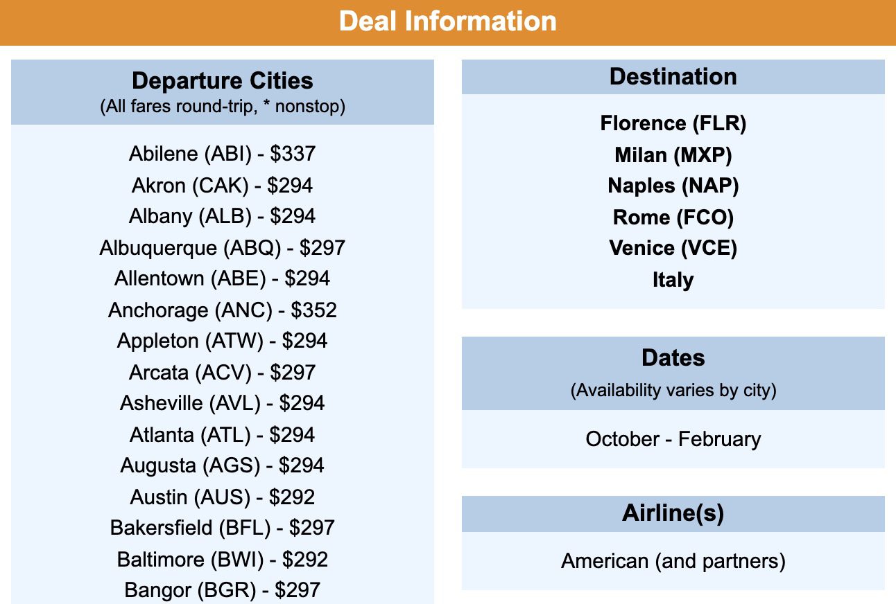 Cheap Flights to Italy