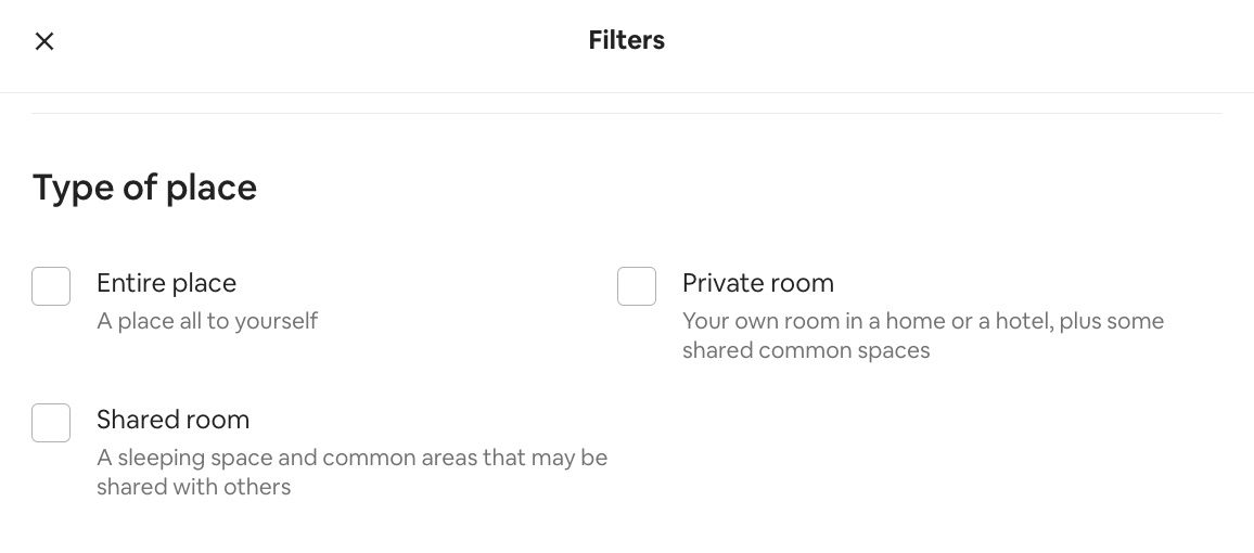 airbnb filters