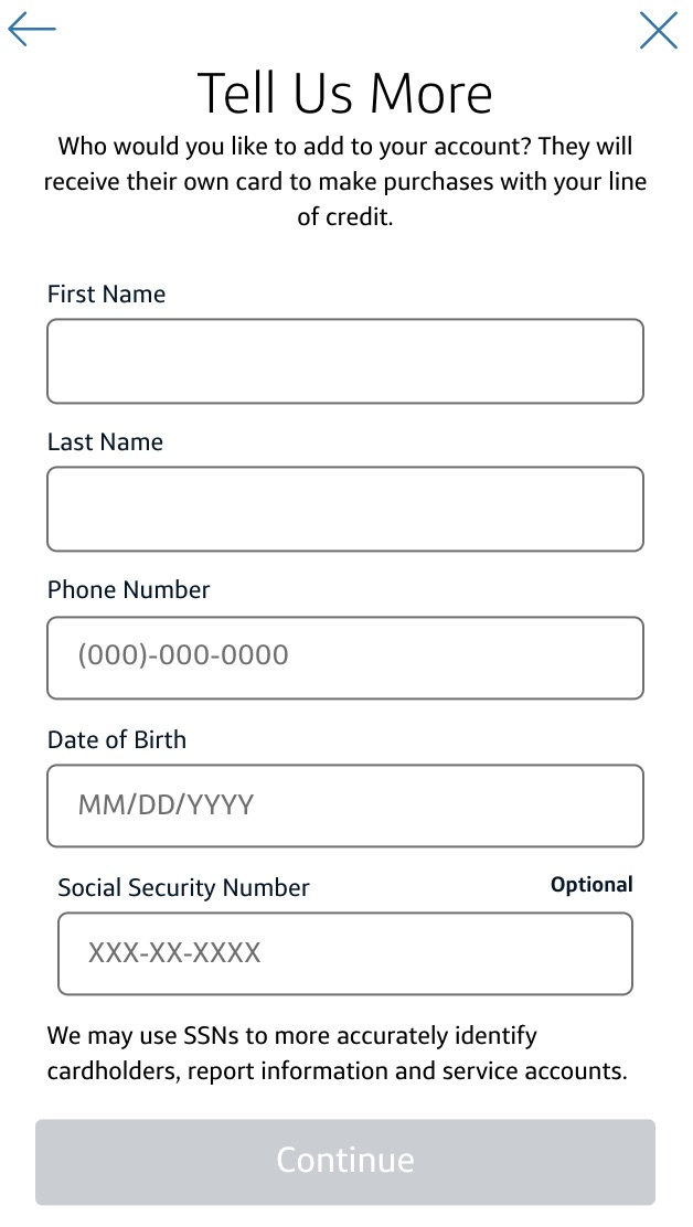 capital one venture x authorized user form