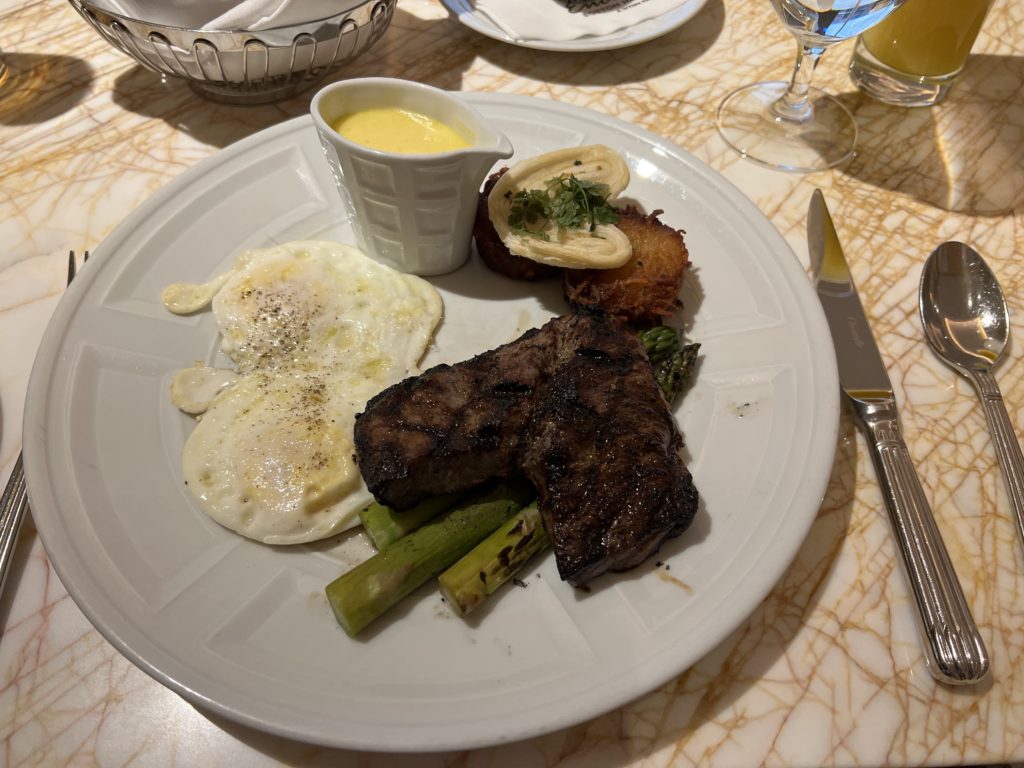 Encore Boston harbor steak and eggs