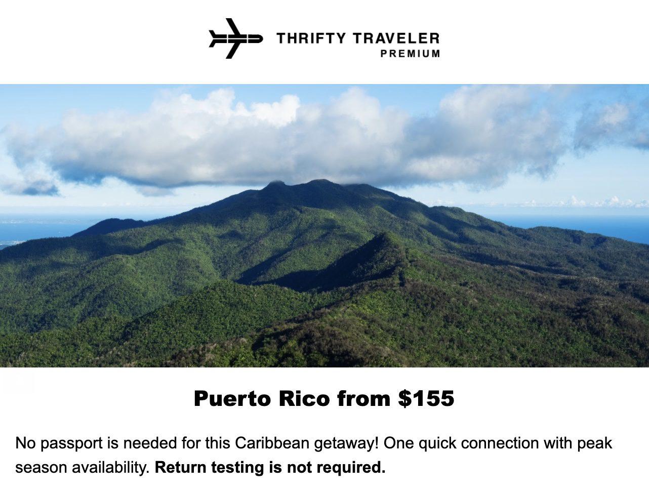 Puerto Rico flight deal