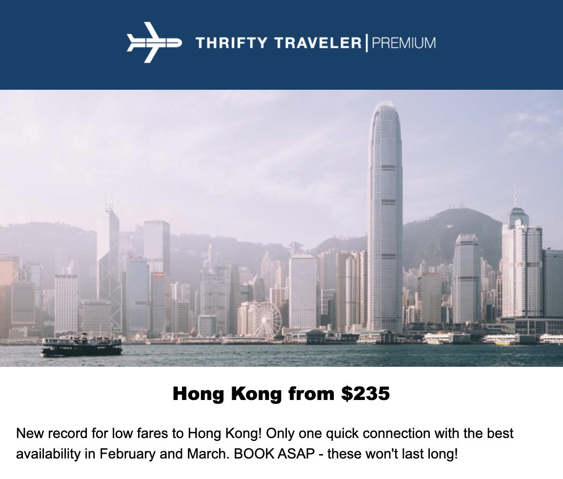 Hong Kong flight deal