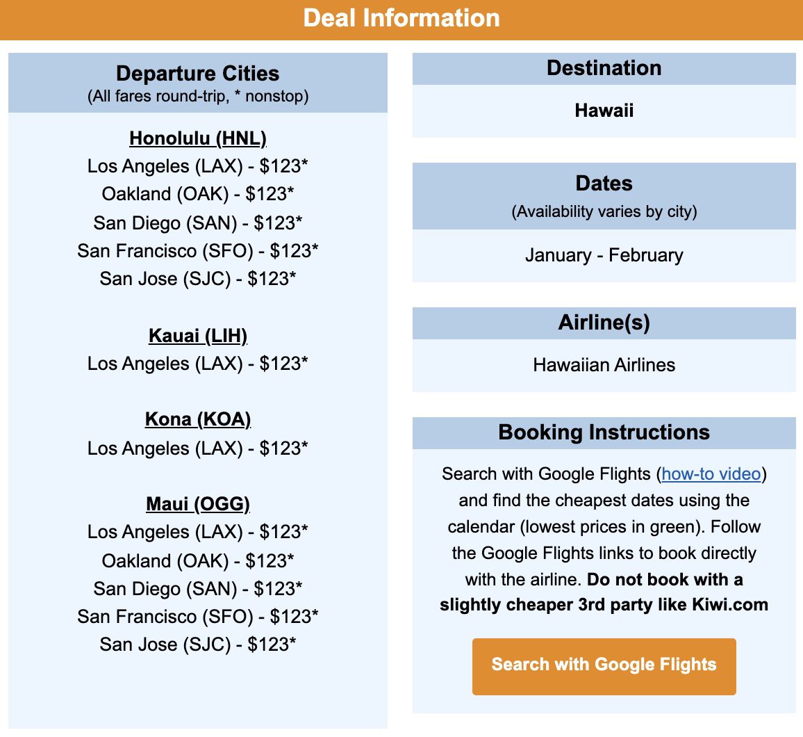 Cheap flights to Hawaii