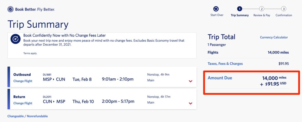 delta award ticket booking