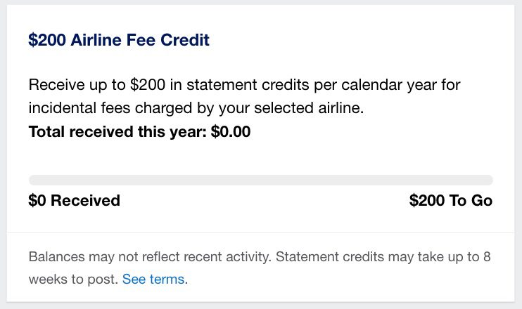 amex airline fee credit tracker