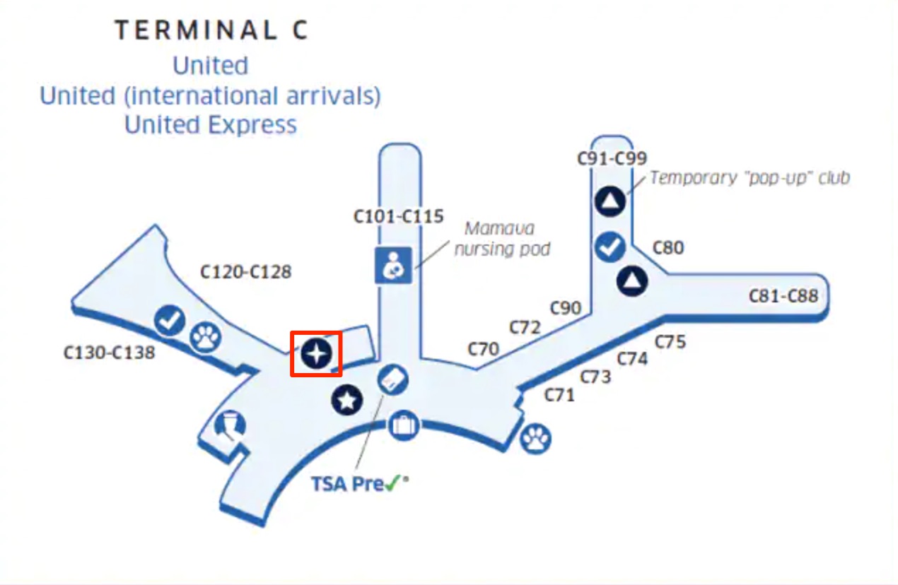 united polaris lounge newark map