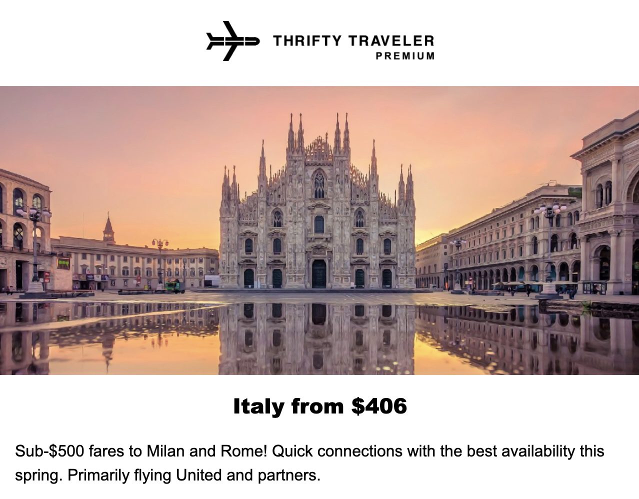 Italy flight deal