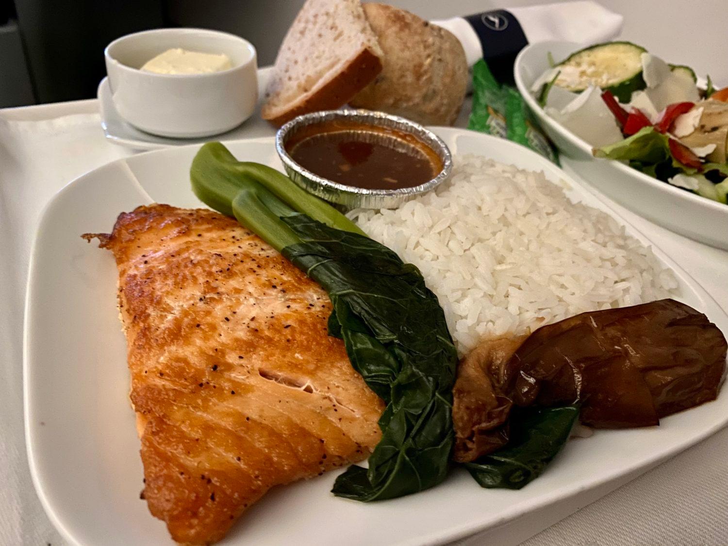 lufthansa business class dinner