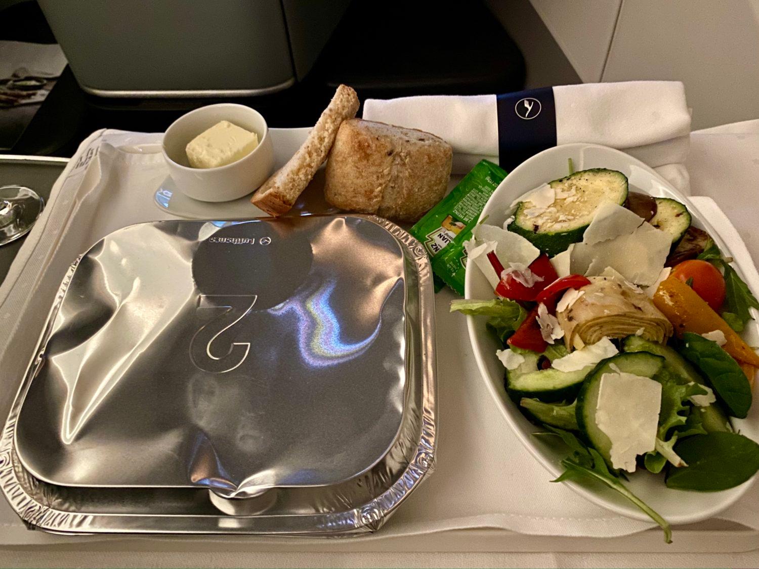 lufthansa business class dinner