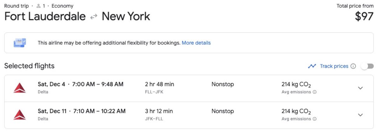 JFK flight deal