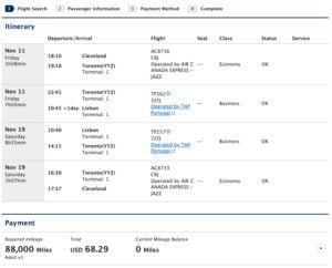 ana award mixed cabin economy and business class 88k to europe