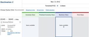 choosing business class for long flight mixed cabin awards ana