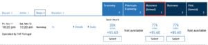 united award search sort by business