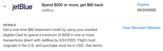 jetblue amex offer