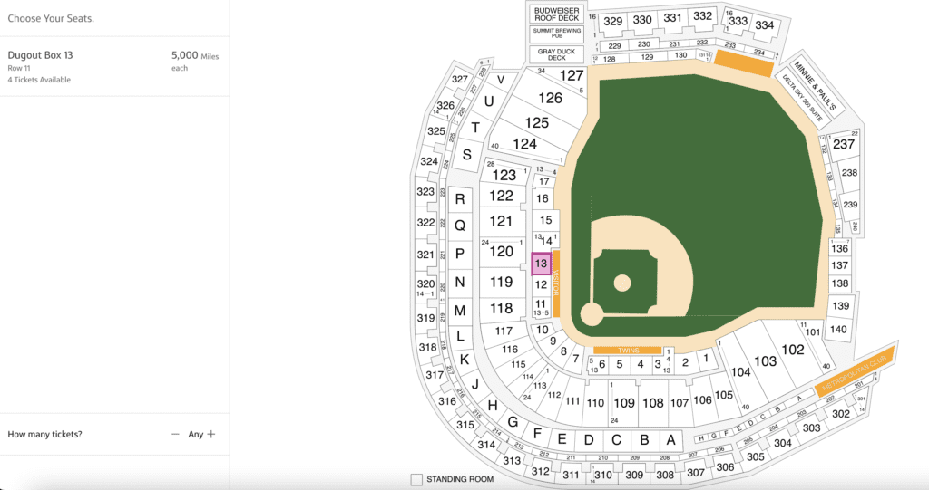 target field seat map