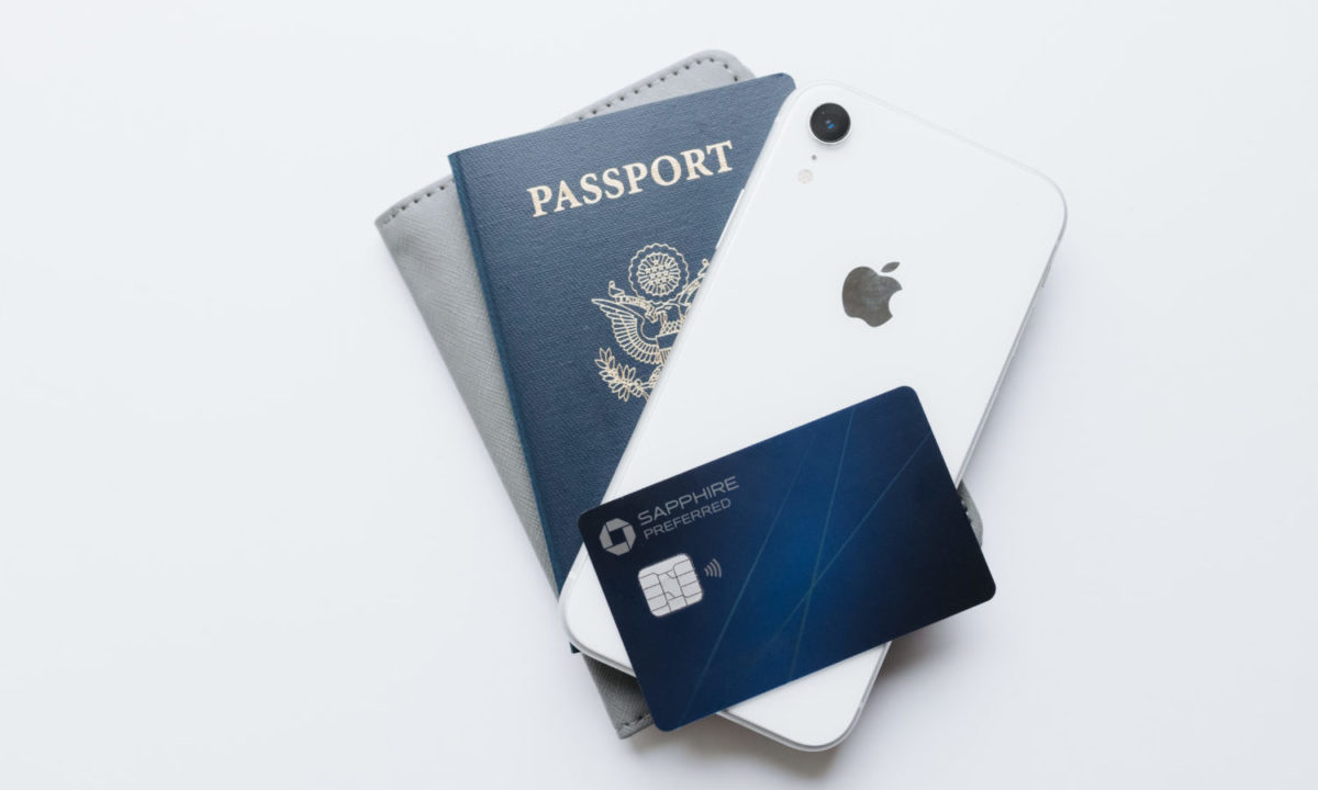 chase sapphire preferred with a phone and passport