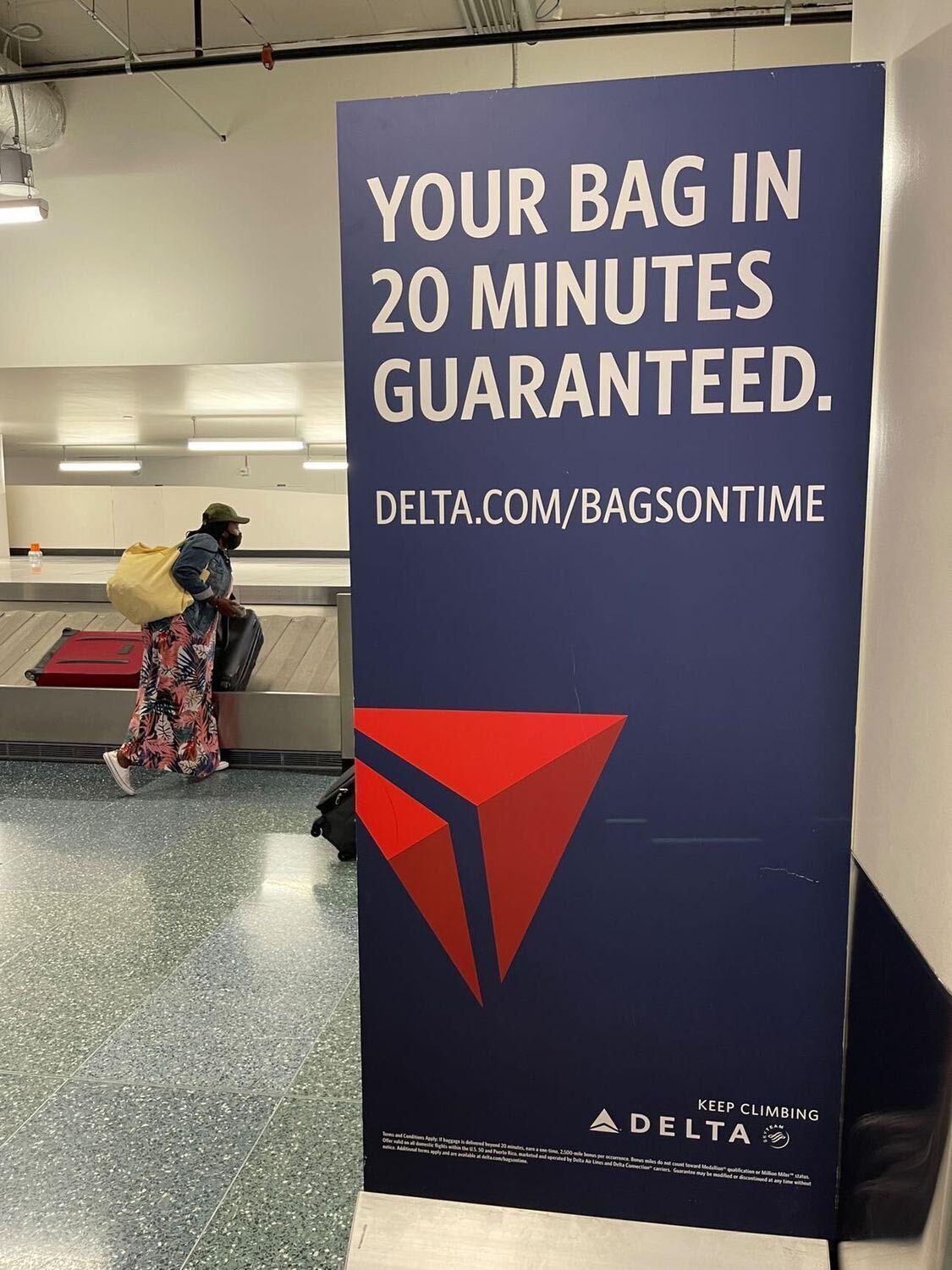 Delta 20 minute bag guarantee on sale