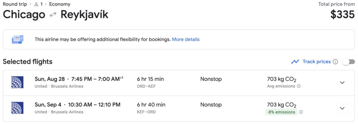 Cheap flight to Iceland