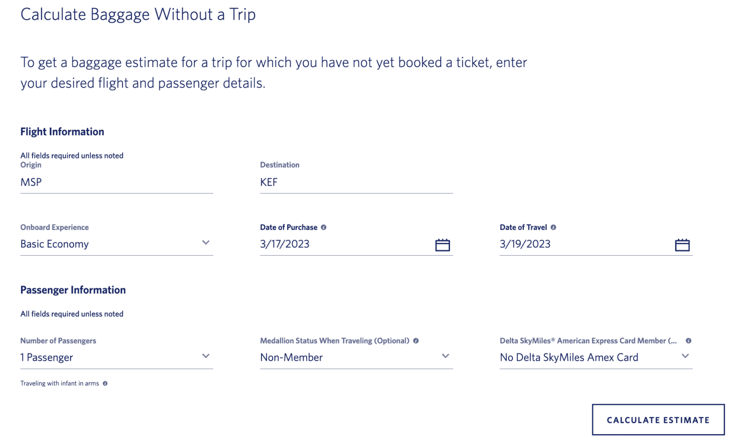 Delta Airline Carry On Baggage Allowance and Baggage Fees 2022.  LuggageToShip