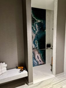 shower suite at the Delta Sky Club LAX
