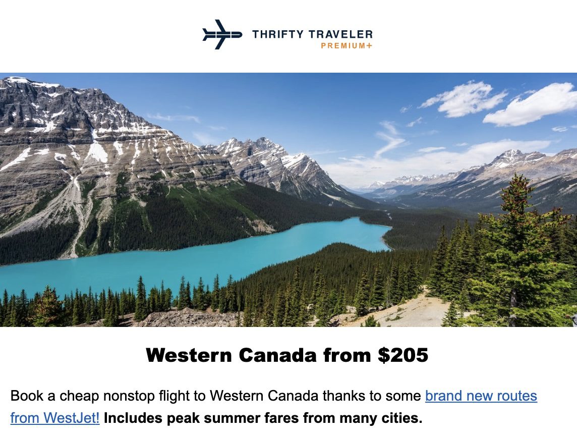Western Canada flight deal