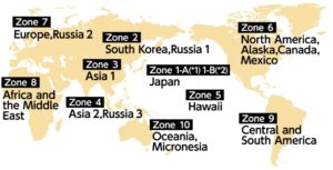 ANA award zone map