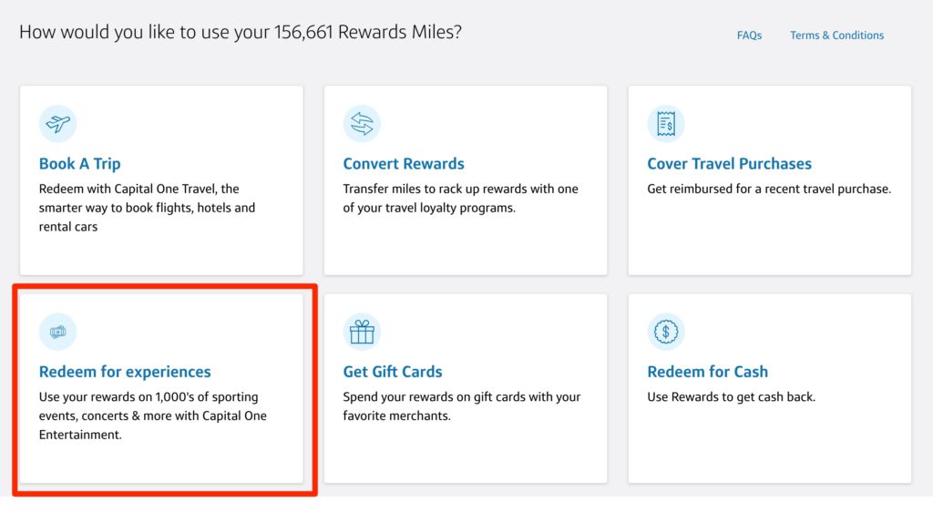 Capital One rewards dashboard