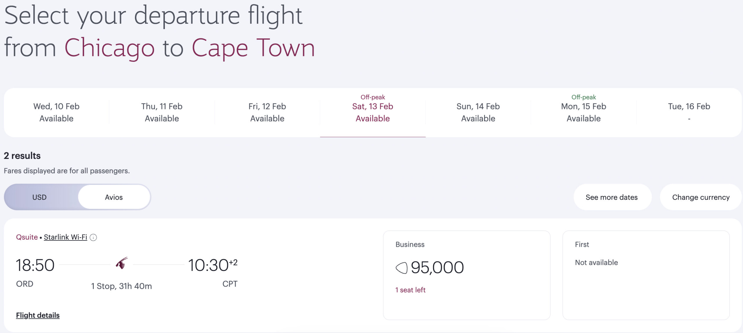 The Master Guide to Booking Qatar Airways Flights Using Qatar Avios 39 Chicago to Cape Town with Qatar Avios