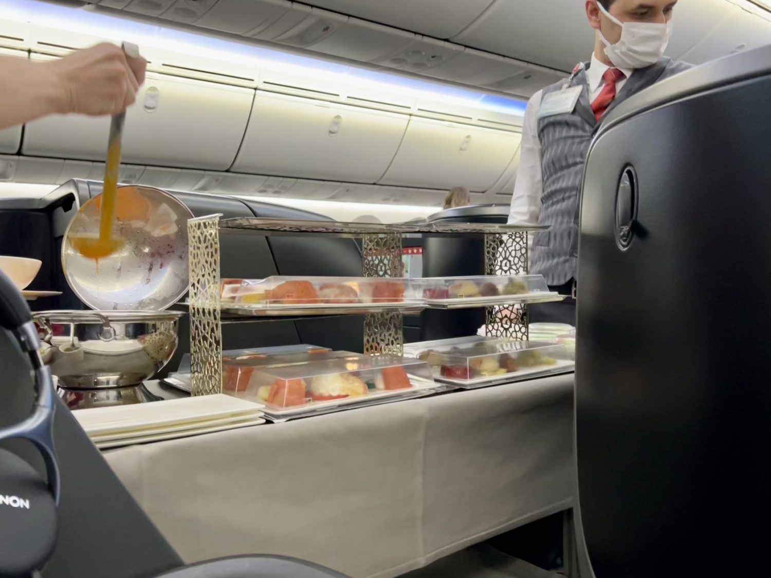 turkish airlines business class meal trolley