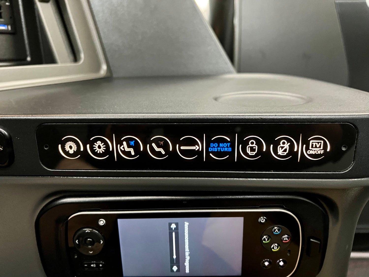 turkish airlines business class seat controls