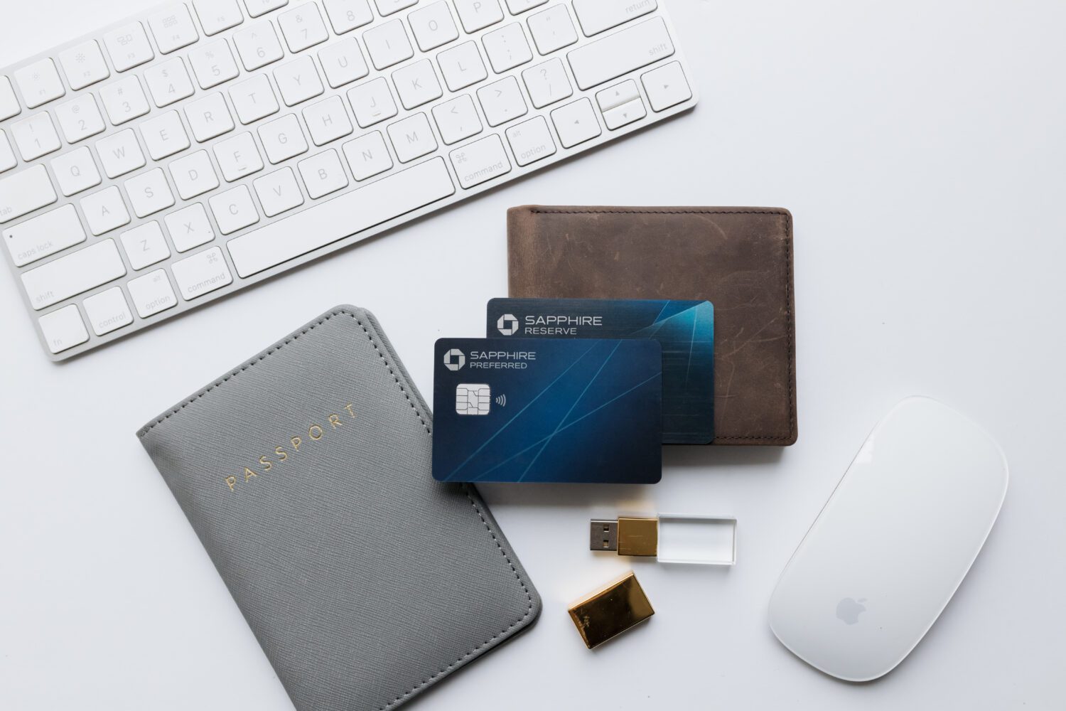 sapphire preferred & reserve card with a wallet and passport