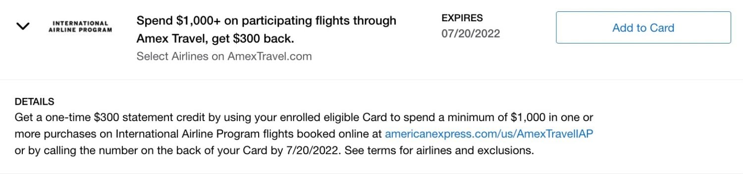 amex offer iap