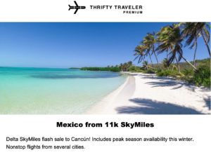 Delta SkyMiles deal to Mexico from 11,000 miles