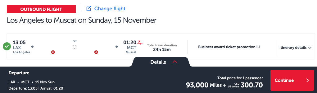 Turkish Airlines Miles & Smiles: The Best Way to Fly to Türkiye 12 los angeles to muscat for 93,000 turkish miles