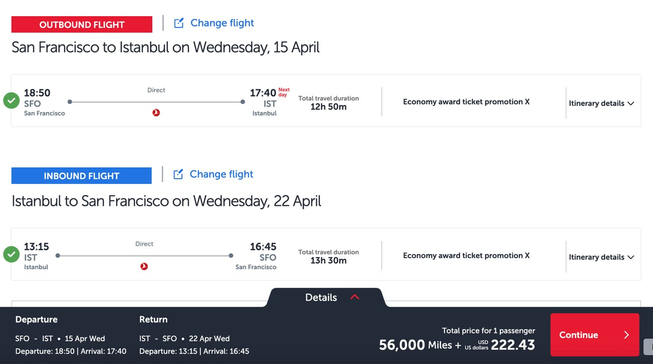 Turkish Airlines Miles & Smiles: The Best Way to Fly to Türkiye 13 san francisco to istanbul for 56,000 miles roundtrip in economy