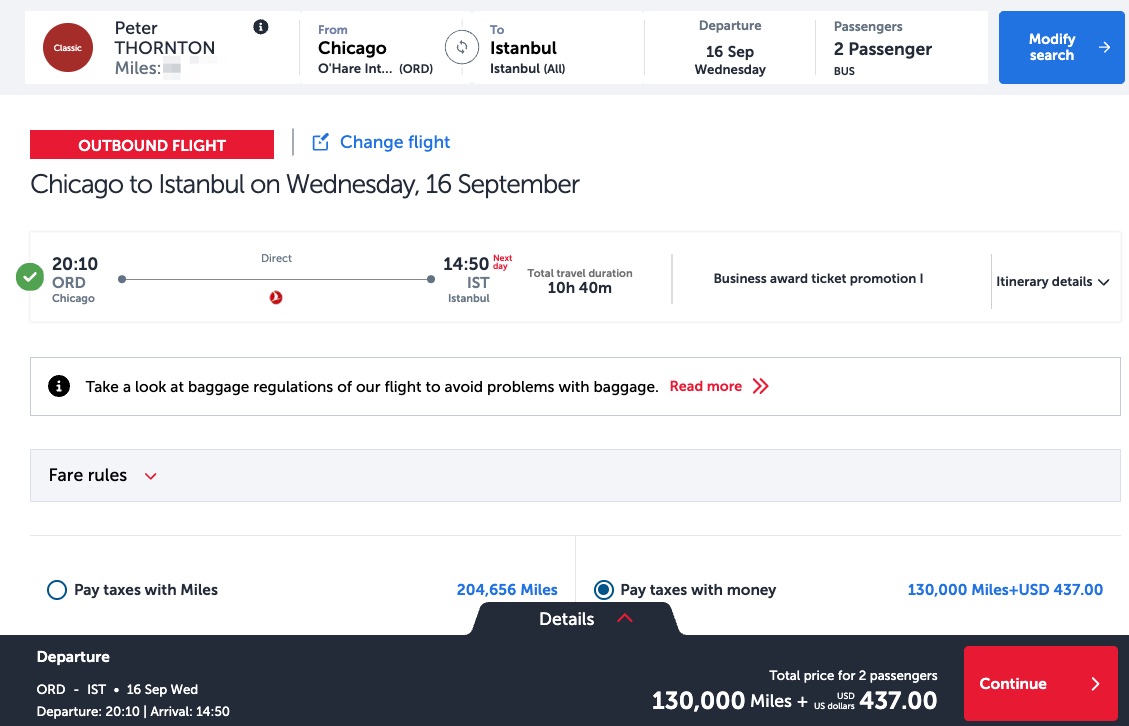 Turkish Airlines Miles & Smiles: The Best Way to Fly to Türkiye 21 Turkish miles search from Chicago to Istanbul for two passengers