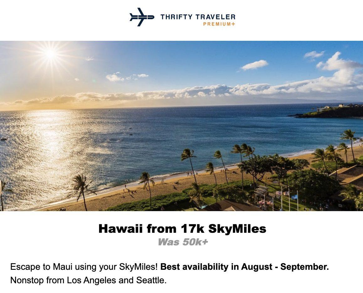 Hawaii SkyMiles summer flight deal