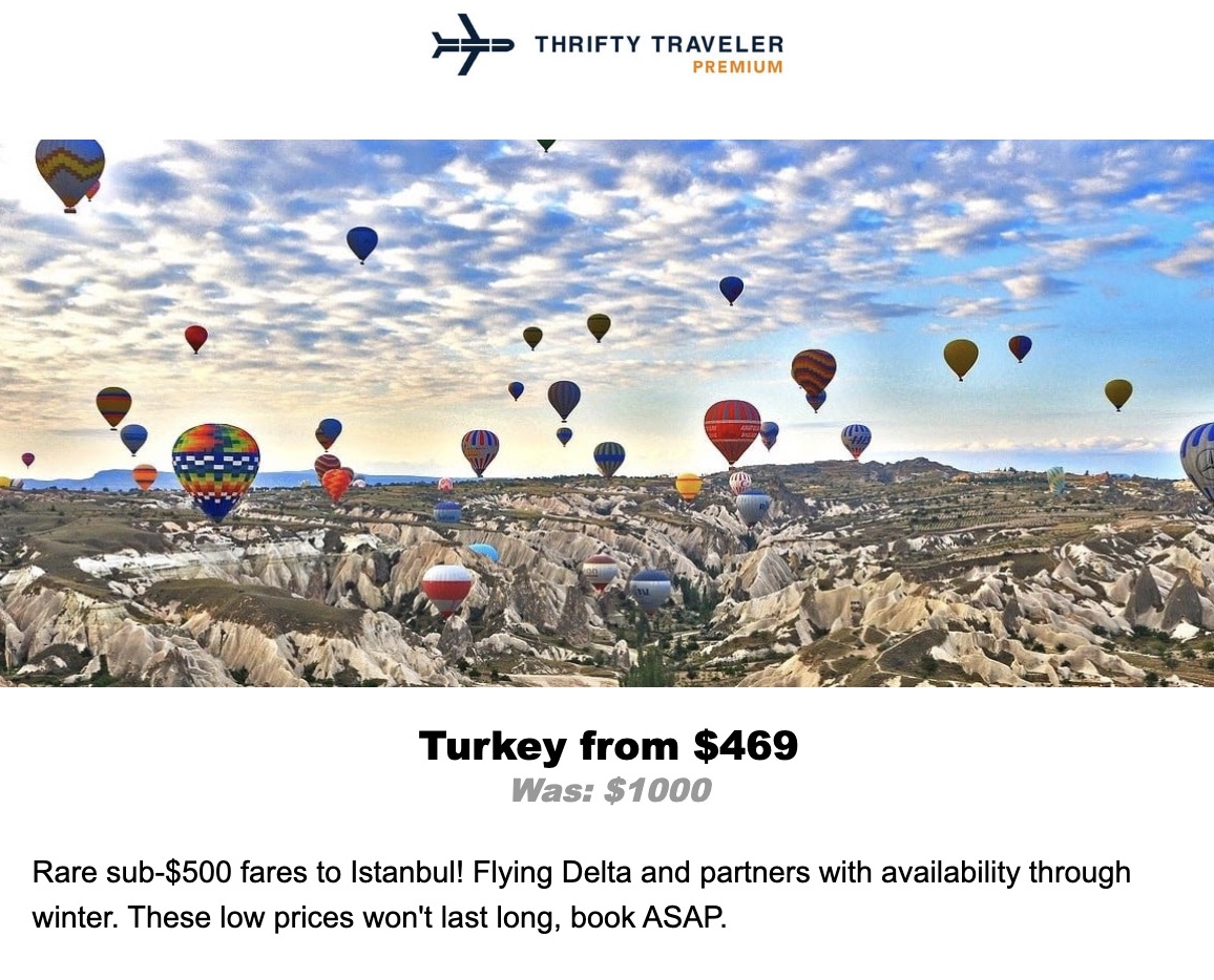 Turkey flight deal